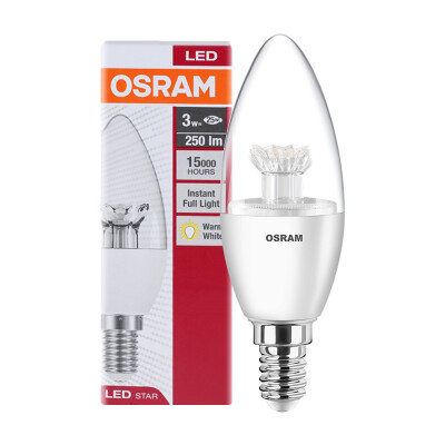 

【Jingdong Supermarket】 OSRAM LED Bulb Transparent Candle 3W E14 Small Warm White Yellow