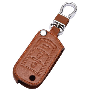 

Huafu Ford Key Bag Folding Three Buttons Black Ford Maverick Mondeo Winning Leather Key Holder