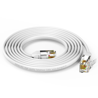 

Win (shengwei) telephone line 4 core fax machine / landline multi-strand flat 15 m white 6P4C finished RJ11 extension cord TC-1150B