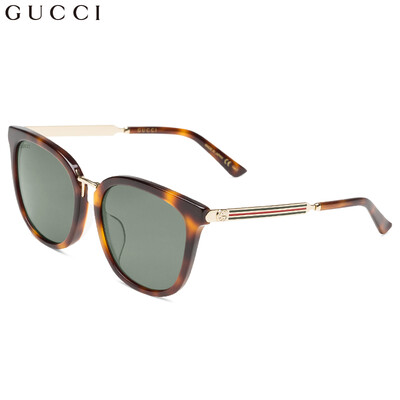 

GUCCI Gucci eyewear Asian version sunglasses mens driving wearable sunglasses GG0079SK-004 Havana frame mint green lens 56mm