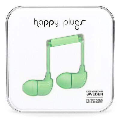 

Happy Plugs In-Ear Ear Earphone Headset Fashion Music Headset Apple Andrews Mobile Phone Headset Nordic Design Sweden Light Tide Brand Mint Green