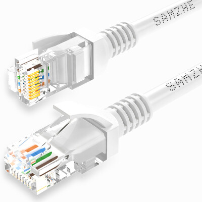 

Shanze SAMZHE engineering grade six cable CAT6 pure copper gigabit 8-pin twisted pair jumpers Category 6 RJ45 oxygen-free copper network cable BHE-6080 white 8 meters