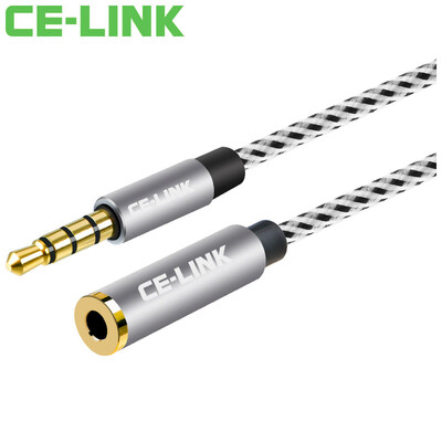 

CE-LINK 2572 35mm stereo audio extension cord four-stage wheat with 5 meters car AUX cable earphone extension cord for mobile phone flat space gray