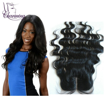 

Peruvian Virgin Human Hair Lace Closure Bleached Knots 3.5x4 Middle Part Body Wave Swiss Lace Front Closure With Baby Hair
