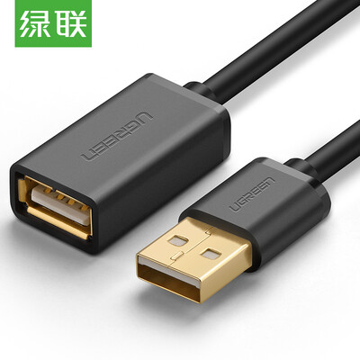 

Зеленый (UGREEN) USB2.0 удлиненная линия мужской к женскому USB2.0 кабель для передачи данных USB / U диск мыши клавиатура считыватель удлинение линии 1 метр черный 10314