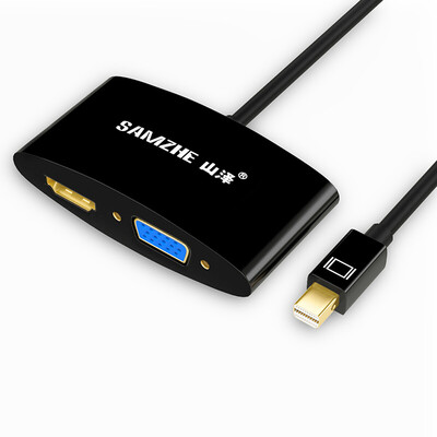 

Yamazawa SAMZHE FM-202 Apple Mini DP to HDMI VGA Combo Converter Mini Displayport HD Adapter Lightning Interface Black