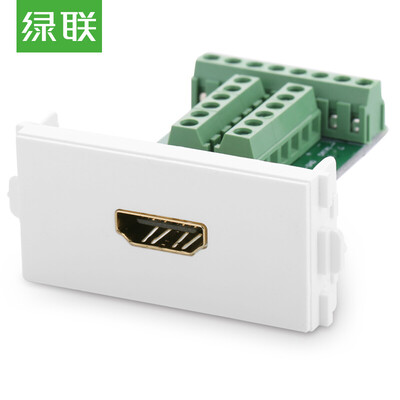 

Green UGREEN HDMI card line module free solder 86 type panel HD line socket 14 version of high-definition decoration engineering wiring module support 3D 20315