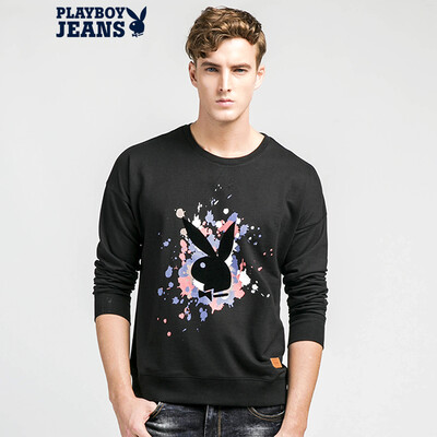

Playboy PLAYBOYJEANS outdoor casual men's round neck sweater Korean male 53107007 gray L