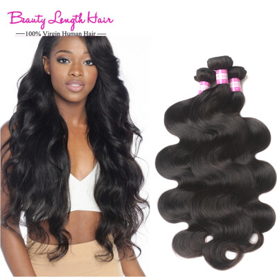 

Beauty Length Peruvian Virgin Hair Body Wave Human Hair Weave 3 Bundles 100% Unprocessed Hair Weft Natual Color