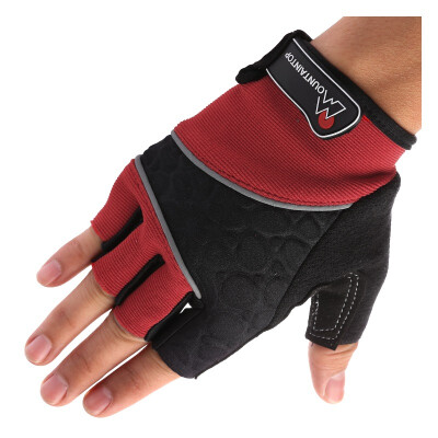 

Mountedop QXST01 riding gloves half finger non-slip wear-resistant bicycle gloves red