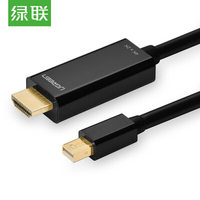 

Зеленый Альянс (UGREEN) Mini DP to HDMI конверсионная линия Mini Displayport 4K HD-кабель Apple MacBook доступ к экрану молнии ТВ-кабель 2 метра черный 10454