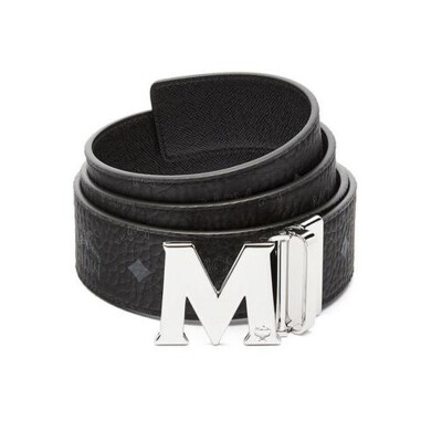 

MCM classic black M word gentleman print belt MXB6AVI03BK001