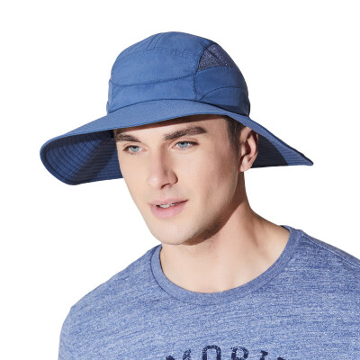 

Kenmont km-3411 summer male outdoor quick-drying sunscreen fisherman hat collapsible outdoor shade fishing cap quiet blue