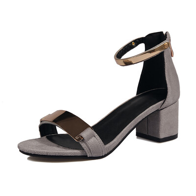 

WETKISS Big Size 34-43 2 Kinds High Heels Shoes Woman Fashion Summer Women Sandals Metal Charm Ankle Strap Cozy Leisure Sandals