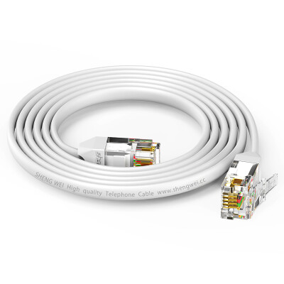 

Win (shengwei) telephone line 4-core multi-strand flat 6P4C 5 meters white finished with crystal head RJ11 plane cable TC-1050B