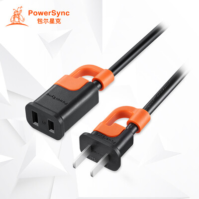 

PowerSync MPCNKG0015 power extension cord black with orange 180 degrees 2 plug male against the mother anti-swing