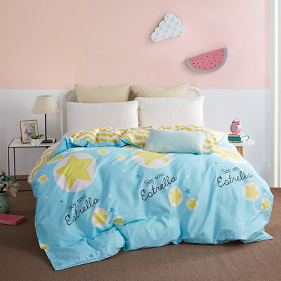 

Huakang Home Textiles Cotton Double Quilt Twill Printed Cover Single piece 200 × 230cm Star language Star wish blue