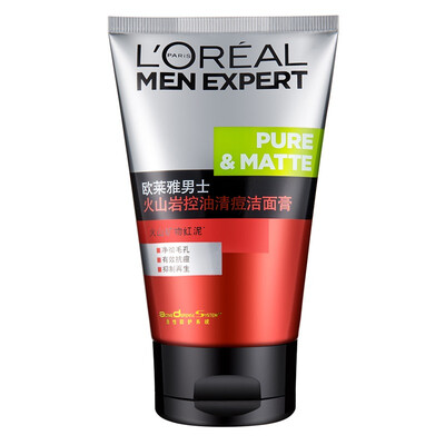 

L'Oreal (LOREAL) мужской чувство льда вулканический Угри Очищающий гель 100мл (мужская умывания глубокое очищение акне)