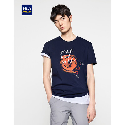 

Hailong home HNTBJ2V139A short-sleeved T-shirt male 2017 summer new hit color printing T-shirt 2017 summer new round neck t-shirt teda 180 / 96A (52)