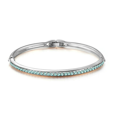 

Yoursfs@ Rhinestone Charm Bangle Alloy Plated Romantic Heart Design Glaring Style Bracelet For Classic