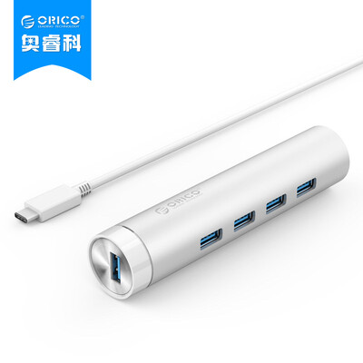 

Отдел Оррика (ORICO) ARH4-У3 USB-концентратор HUB разветвитель-полностью алюминиевый высокоскоростной USB 3.0 типа C расширена музыка как Apple, ноутбуки кругового серебра