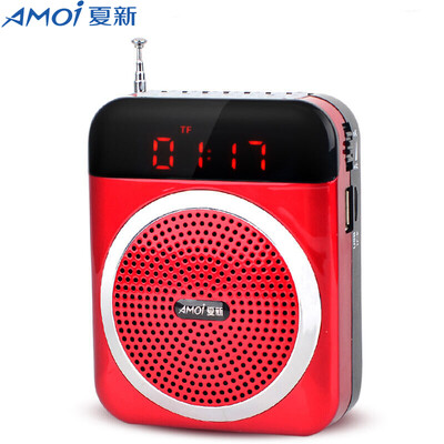 

Amoi V88 Digital Display Mini Card Subwoofer USB Square Dance Old FM Radio Walkman Teacher Tour Guide Special Speaker Red