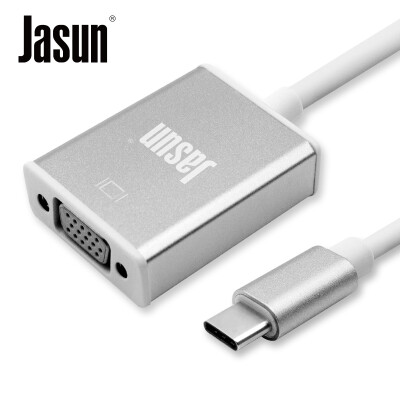 

JASUN USB31 Type-C to VGA High Definition Converter TV Monitor Line Aluminum Alloy 12 &quotMacBook Projector Display Cable JS-153