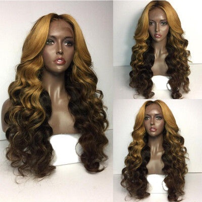 

Brazilian Body Wave Full Lace Wigs Ombre Blonde/Brown Glueless Lace Front Human Hair Wigs With Baby Hair Full Lace Human Hair Wigs