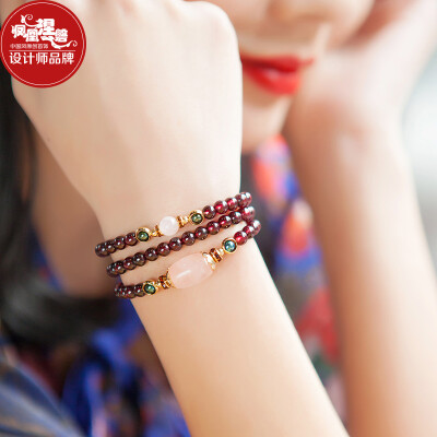 

Phoenix Nirvana red garnet bracelet female models multi-turn ladies hand string students jewelry personalized ethnic style jewelry for his girlfriend gift poetry Rui bracelet】 【multi-layer