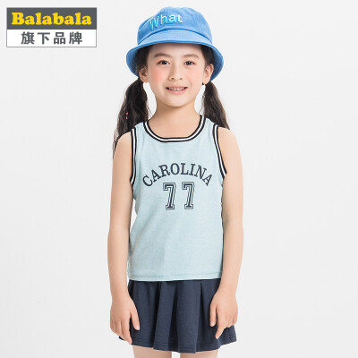 

Babi Buddy Badibadi Girls Set Letter Print Sleeveless Skirt Two Piece Sky Blue 140
