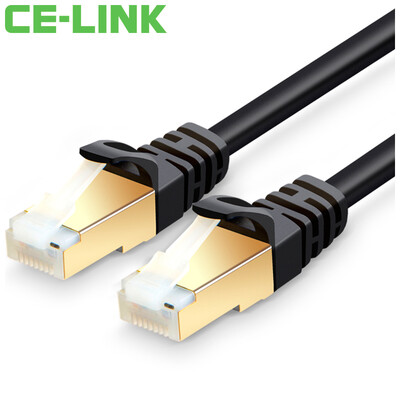 

CE-LINK 1526 CAT7 Cable 5m Pure Copper Plated Seven Double Shield High Speed ​​SSTP Network Jumper Copper Case Network Computer Router Network Cable Black