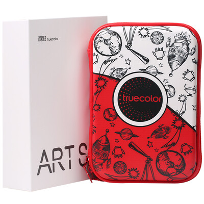 

TRUECOLOR art hand-painted bag painting storage color lead crystal color stick watercolor pen brush pencil sharpener coloring desk calendar calendar 9 sets TZ2889