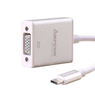 

Pukang (AMPCOM) Type-C для конвертера VGA Macbook проса воздуха HD дисплей ТВ проектор, подключенный к USB-C 3,1 Silver Line адаптер адаптер