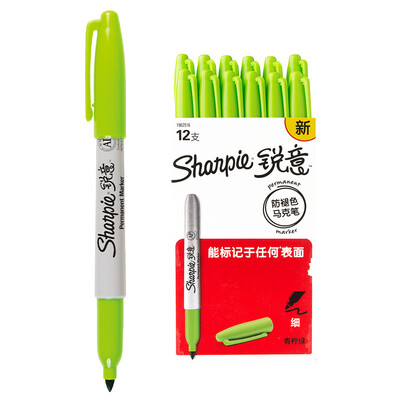 

Sharpie anti-fading Mark pen fine green lemon green paper box 12 loaded