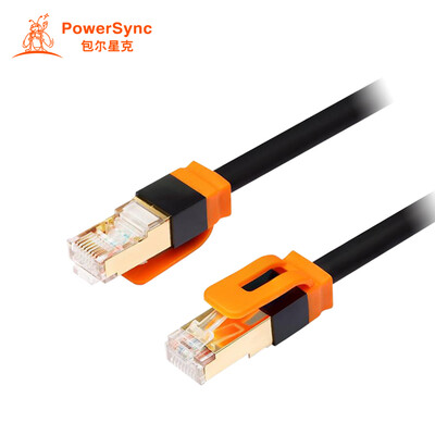

(PowerSync) CAT7-KRMG30 seven types of cable 7 double shielded twisted pair Gigabit gold-plated copper black 3-meter cable