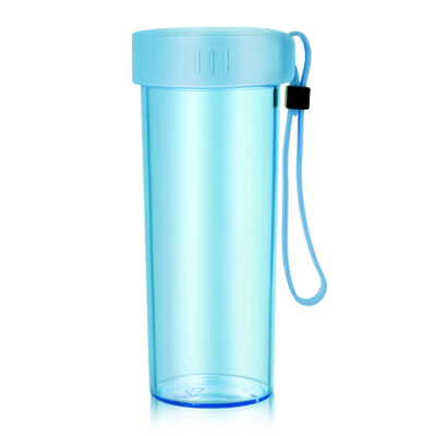 

Rich light accompanied by carrying a rope fashion colorful leaky couple sports plastic cup 380ml sky blue WFS1013-380