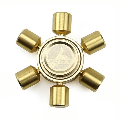 

FQ777 Brass Hexagonal Fidget Hand Spinner Fingers Gyro Reduce Stress Focus Attention