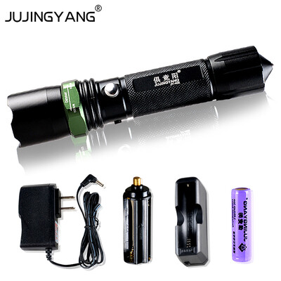 

Hot Aluminum alloy Rechargeable police handlight Waterproof Tactical 5W LED Q5 Zoom Flashlight with 18650 lithium battery