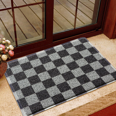 

LIDIMEI pad mats living room cushions porch mat color checkerboard checker light gray background PVC net 60 90CM