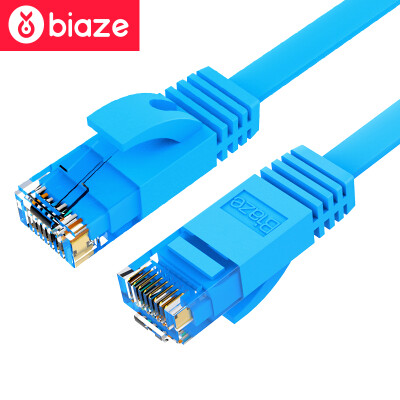 

BIAZE Категория 6 CAT6 Класс Гигабитный плоский кабель 3m Супервысокая категория 6 Компьютерная сеть Jumper Wire Mesh WX3-Blue