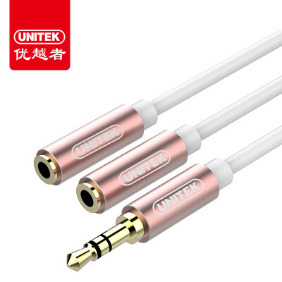 

Excellence (UNITEK) Earphone Audio Cable One and Two Female Couples Conversion Line 3.5 Audio Phone Headset Converter Desktop Computer Headset Splitter Rose Gold Y-C956ARG