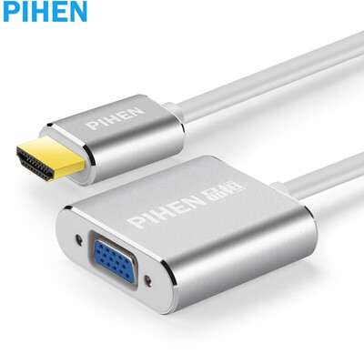 

PIHEN PH-ZHQ019 HDMI to VGA cable converter with audio port HD video adapter computer box TV monitor projector line 1 meter silver