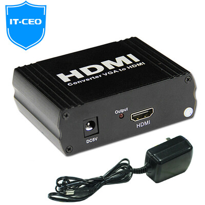 

IT-директор V7XF01 VGA HDMI конвертер VGA + аудио аналоговый сигнал в цифровой высокой четкости HDMI передачи головки с адаптером черный
