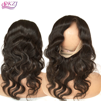 

QDKZJ 360 Lace Frontal Full Lace Frontal Brazilian Virgin Hair Body Wave Natural Hairline 360 Lace Frontal Closure W