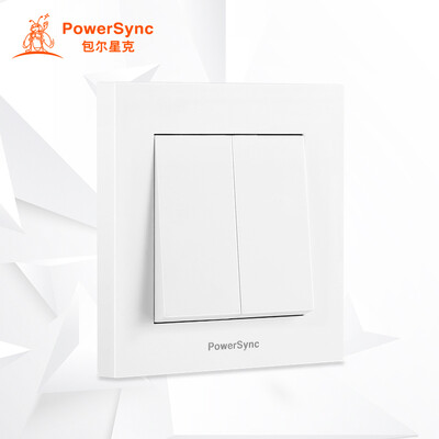 

(PowerSync) ASWSCGS2T9 настенный выключатель 86-ти кнопочная панель с тремя отверстиями с пятью отверстиями с одним гнездом с одним управлением двойной переключатель дверного звонка простой белый