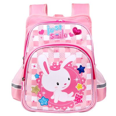 

ZHIGAO primary school bag childrens backpack men&women 1-3 grade burden ridged shoulder bag simple star KK-1338 pink