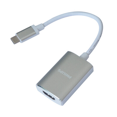 

Philips (PHILIPS) Тип-С разъемом адаптер к ТВ HDMI дисплей проектора преобразование адаптера линия Серебро SWR1605D / 93