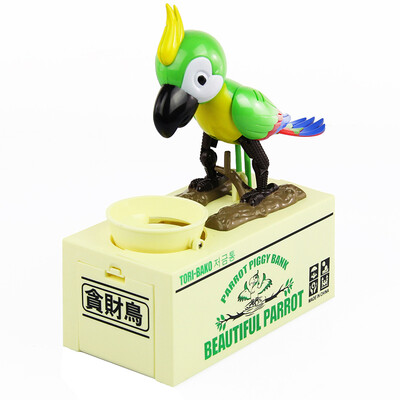

SURPRESA V Piggy Bank For Coins Huggry Parrot Automatic Stole Coin Saving Money