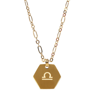 

SURPRESA V Zodiac Necklace Plated Golden Pendant Constellation Necklace Astrology Choker