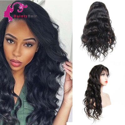 

8A Brazilian Body Wave Full Lace Wigs Human Hair With Baby Hair For Black Women 130 Density Full Lace Wigs Natural Color